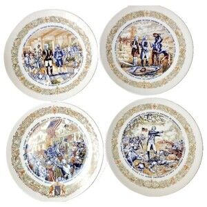 Set 4 D’Arceau Limoges Lafayette Plates Limited Edition French Porcelain 1970s